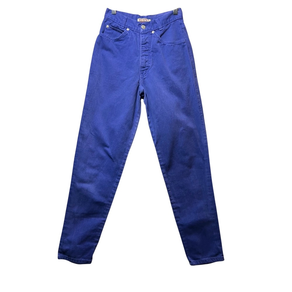 Vintage Memphis High Waist Mom Jeans Tapered Leg Denim Blue Size‎ 5 USA 90s